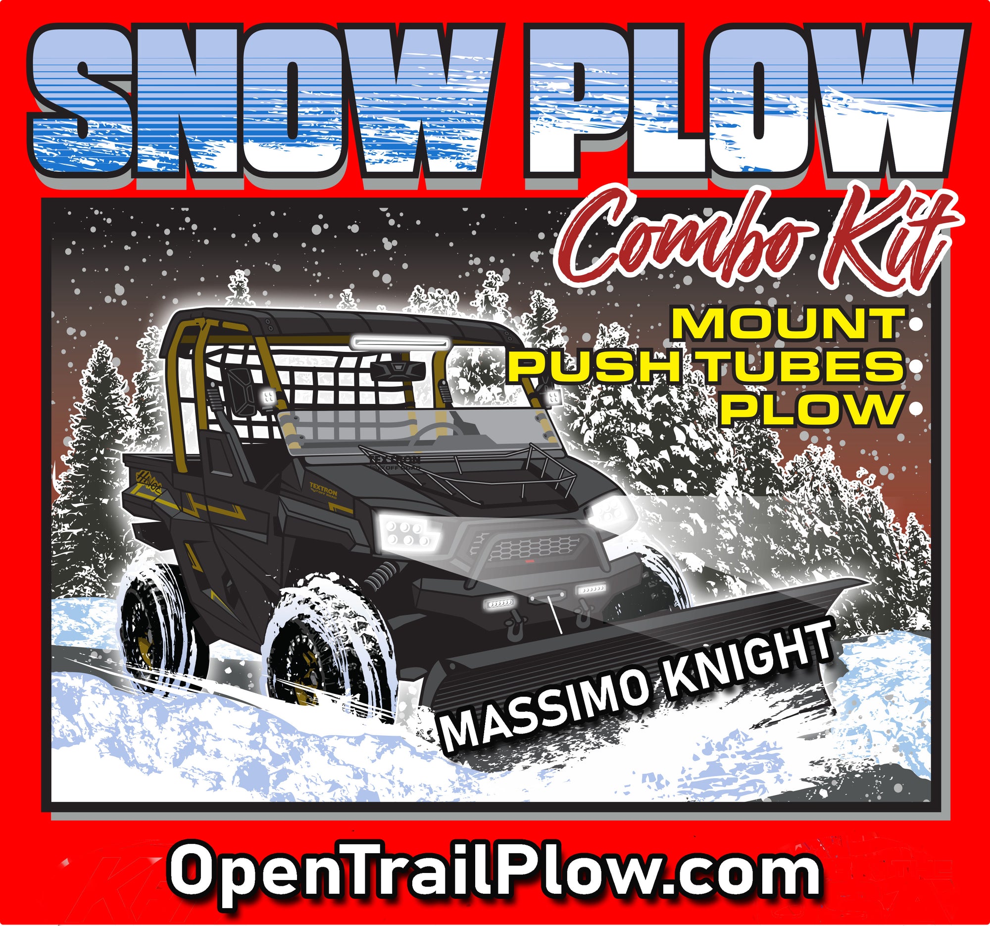 MASSIMO Knight 500 and 700 All Years UTV KFI Snow Plow Package