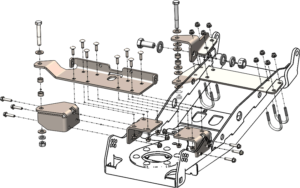 KFI Hydraulic Actuator Turning Kit for UTV Plows 105935 Breakdown